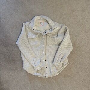 aerie Off-White Quilted Button-Up Shacket